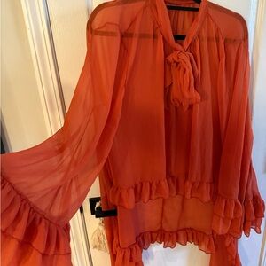 Source Unknown Vibrant Sheer Blouse